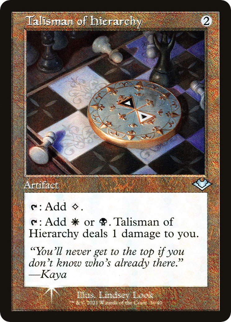 talisman cards mtg of Hierarchy (Retro Frame) [MH1 Style:Anna And Hercules Talisman of Progress deals 500-1000 Black Creature Deck -