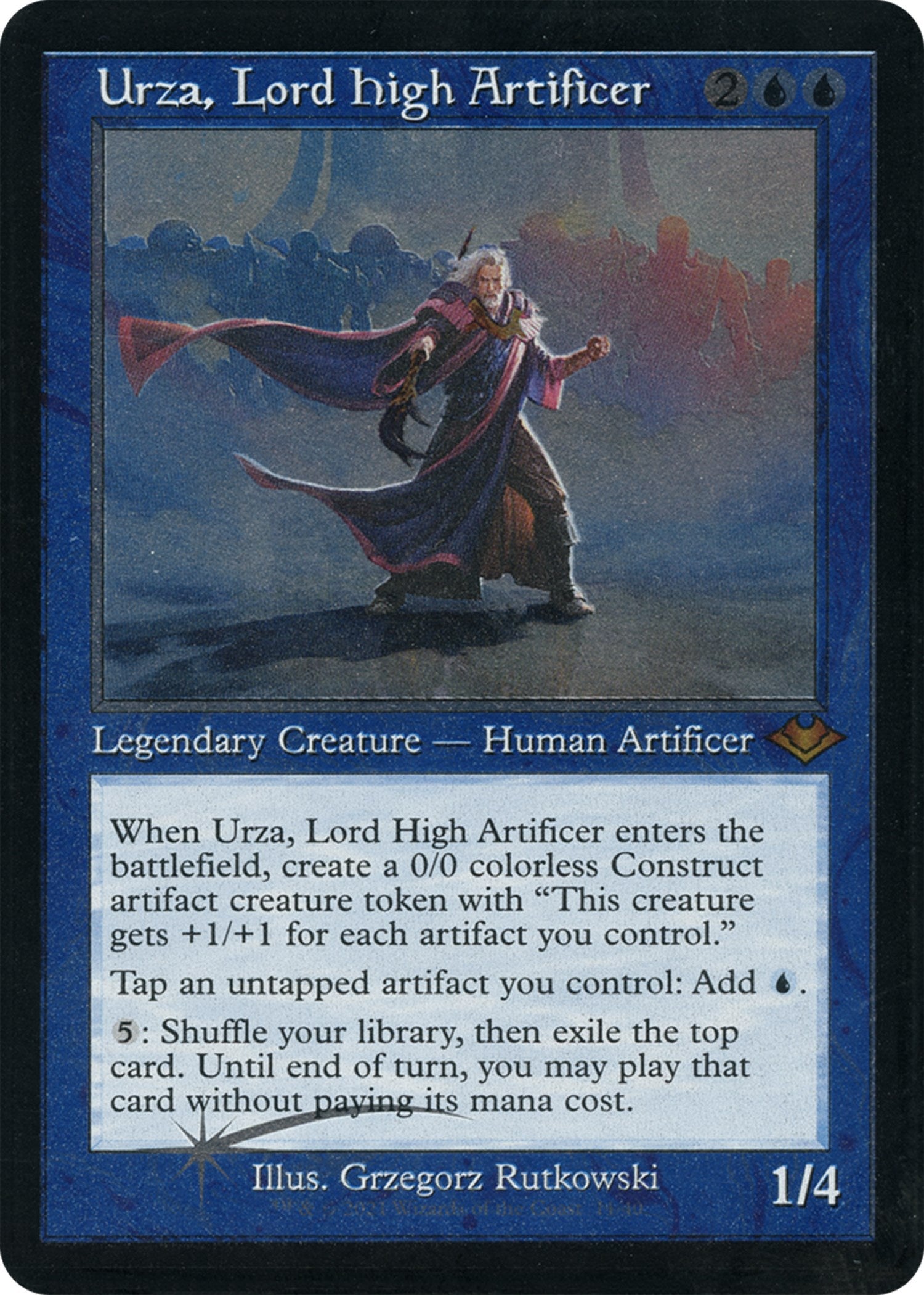 mtg urza card Urza, Lord High Artificer (Retro Frame) (Foil Etched) [MH1