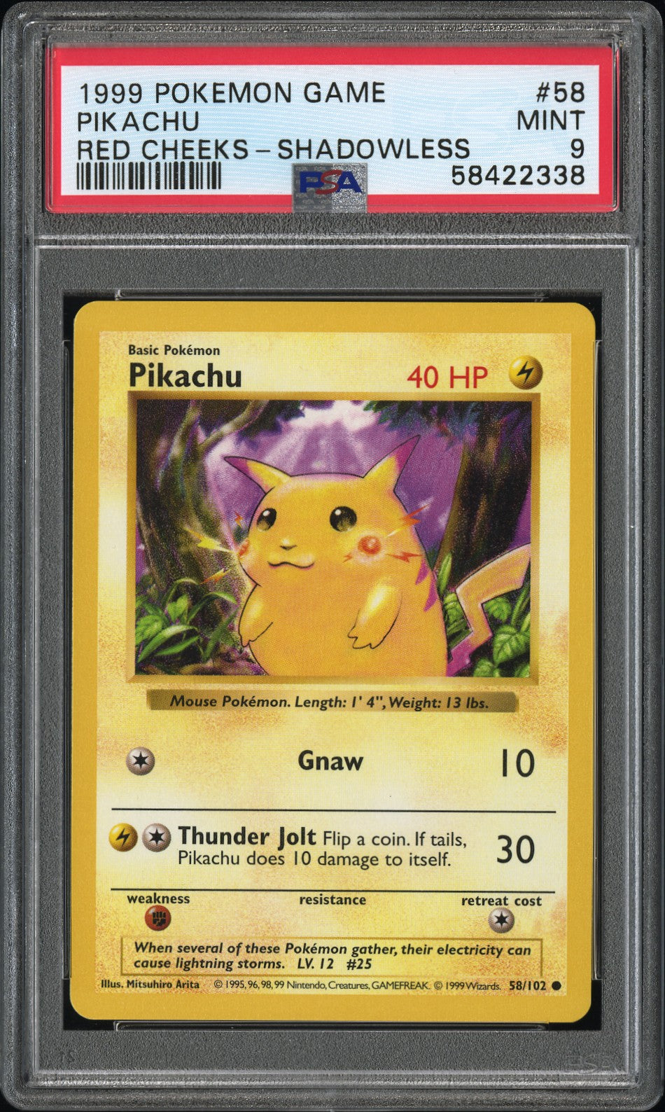 Pikachu #58 Red Cheeks PSA 9 - 58422338
