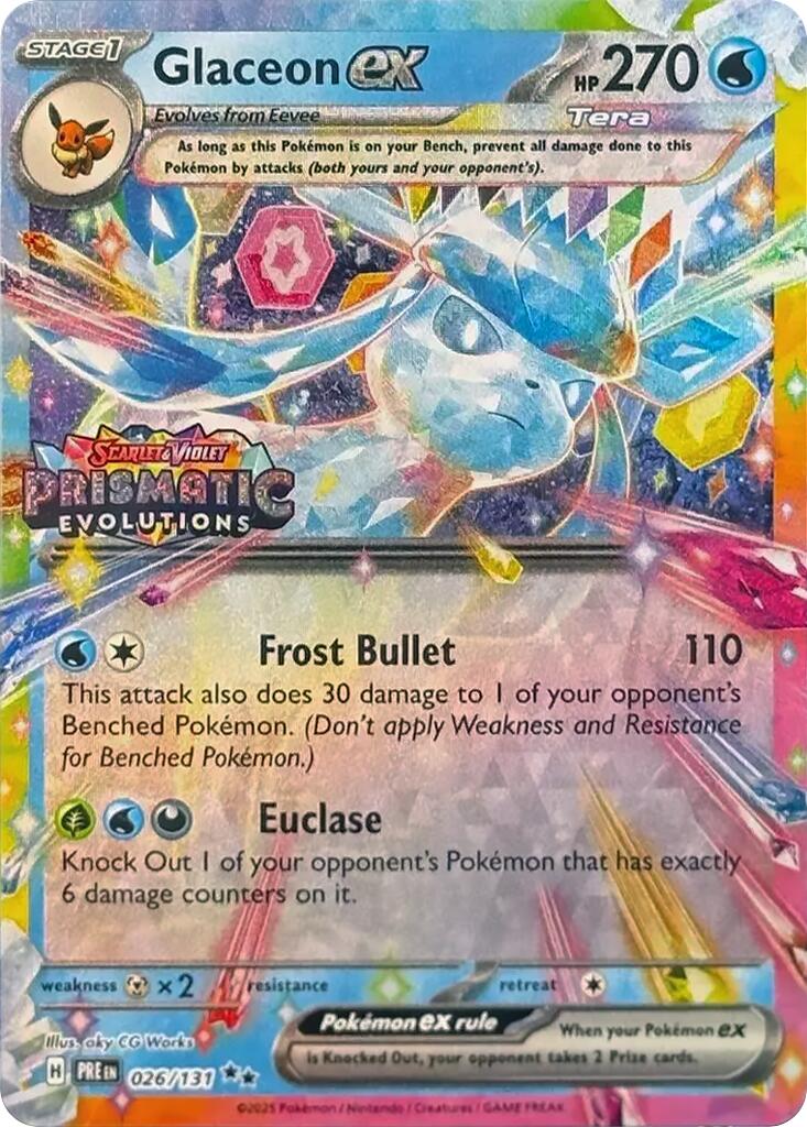 Glaceon ex - 026/131 (Prismatic Evolutions Stamp)