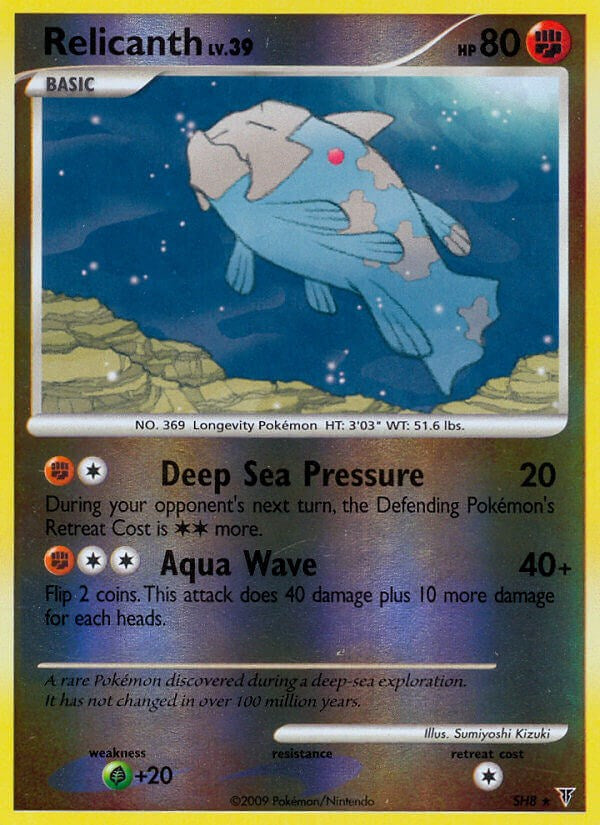 Relicanth (Shiny) - Reverse Holofoil Supreme Victors - Shiny Holo Rare Moderately Played Relicanth (Shiny) - Reverse Holofoil Supreme Victors - Shiny Holo Rare Moderately Played