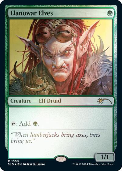 Llanowar Elves (1553) (Rainbow Foil) (Secret Lair) Light Play Foil