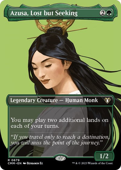 Azusa, Lost but Seeking (Borderless) (Commander Masters) Light Play