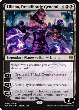 Liliana, Dreadhorde General (War of the Spark) Light Play Foil