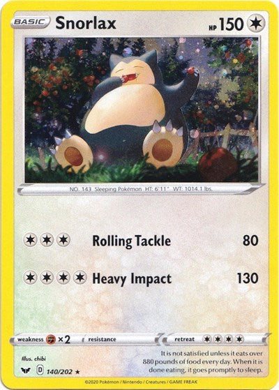 Snorlax - 140/202 (Cosmos Holo) (Blister Exclusives) Light Play Holofoil