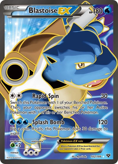 Blastoise EX (142 Full Art) (XY Base Set) Medium Play Holofoil