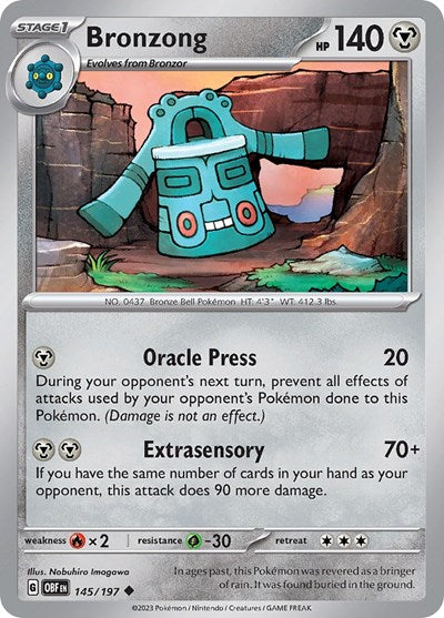 Bronzong (Scarlet and  Violet: Obsidian Flames) Light Play Reverse Holofoil