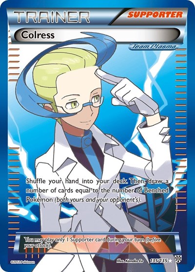 Colress (Team Plasma) (135 Full Art) (Plasma Storm) Light Play Holofoil