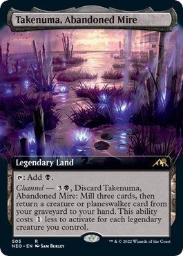 Takenuma, Abandoned Mire (Extended Art) (Kamigawa: Neon Dynasty) Light Play Foil