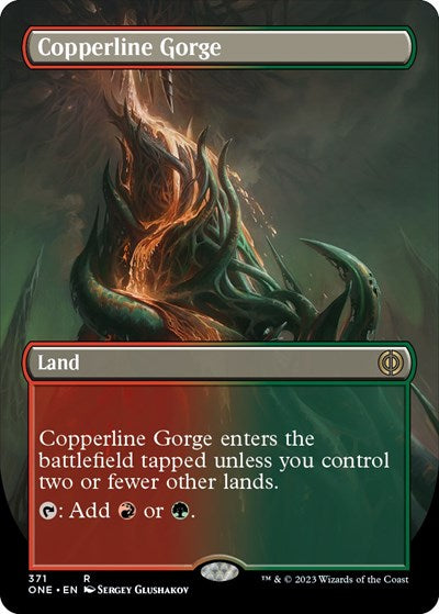 Copperline Gorge (Borderless) (Phyrexia: All Will Be One) Light Play