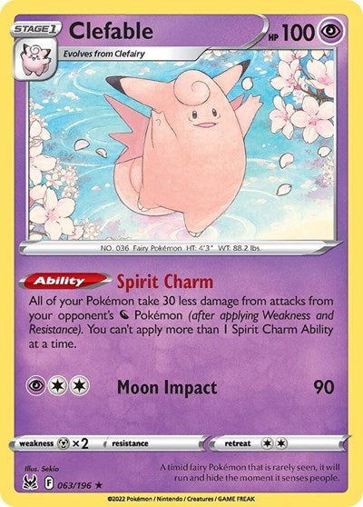 Clefable (SWSH11: Lost Origin) Light Play