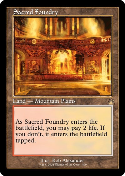 Sacred Foundry (Retro Frame) (Ravnica Remastered) Light Play