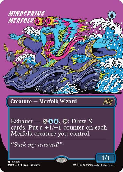 Mindspring Merfolk (Borderless) (Aetherdrift) Light Play