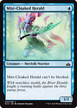 Mist-Cloaked Herald (Rivals of Ixalan) Light Play Foil