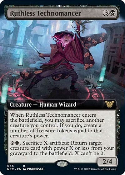 Ruthless Technomancer (Extended Art) (Commander: Kamigawa: Neon Dynasty) Light Play