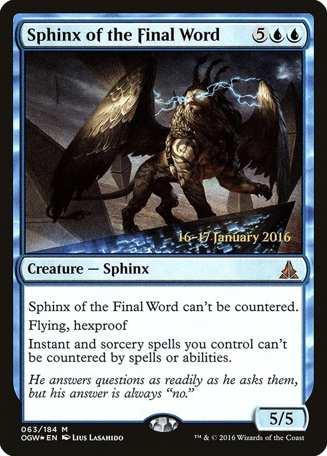 Sphinx of the Final Word [PRE - 63]