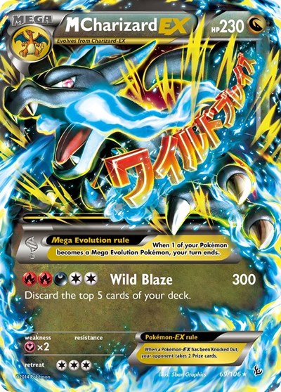 M Charizard EX (X) (XY - Flashfire) Medium Play Holofoil