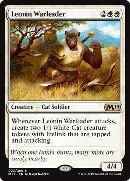 Leonin Warleader (Magic 2019 Core Set) Light Play