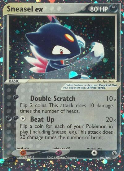 Sneasel ex (Ruby and Sapphire) Light Play Holofoil