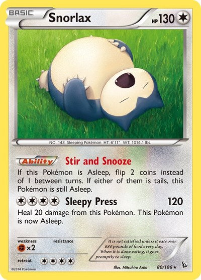 Snorlax (XY - Flashfire) Medium Play