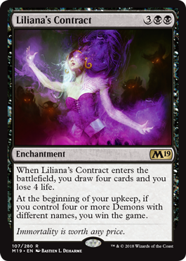 Liliana's Contract (Magic 2019 Core Set) Light Play