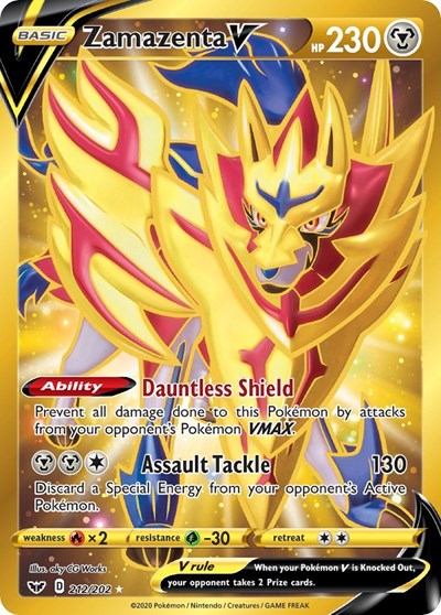 Zamazenta V (Secret) (SWSH01: Sword & Shield Base Set) Light Play Foil