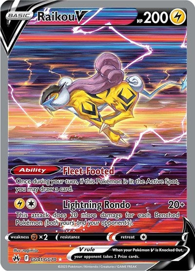 Raikou V (Crown Zenith: Galarian Gallery) Light Play Holofoil