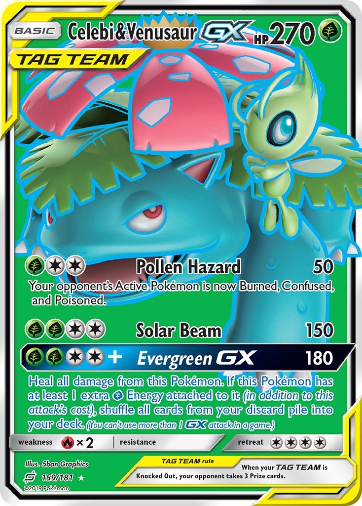 Celebi & Venusaur GX (Full Art) [SM9 - 159/181]