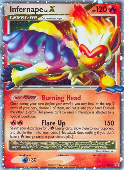 Infernape LV.X - DP10 (Diamond and Pearl Promos) Light Play Holofoil