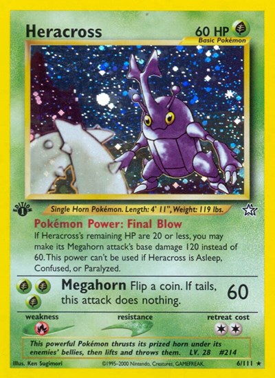 Heracross (Neo Genesis) Medium Play Holofoil Unlimited