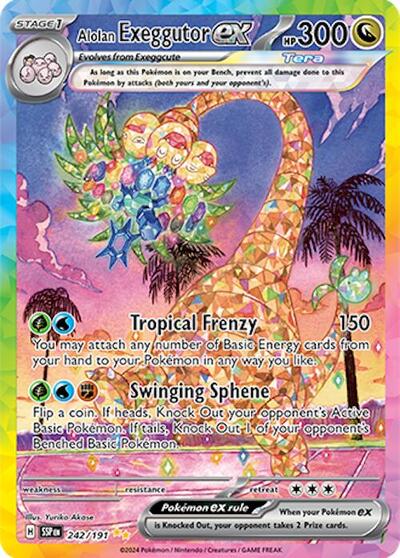 Alolan Exeggutor ex - 242 (SV08: Surging Sparks) Light Play Holofoil