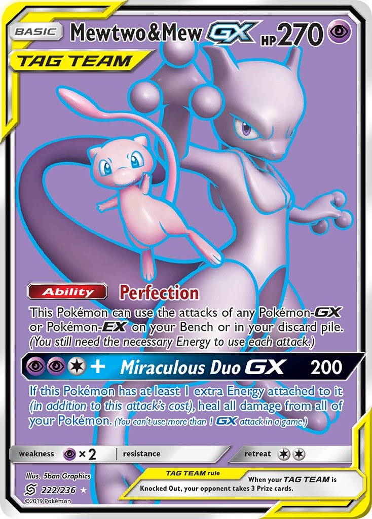 Mewtwo & Mew GX (Full Art) [SM11 - 222/236]