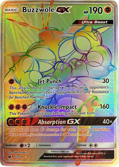 Buzzwole GX (Secret) (SM - Crimson Invasion) Medium Play Holofoil