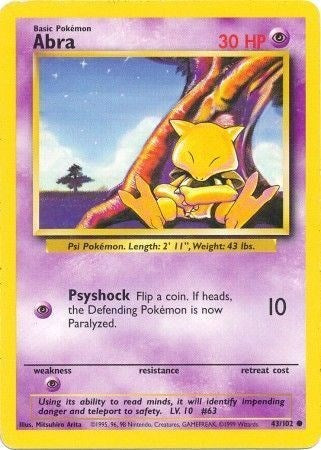 Abra (Base Set) Light Play