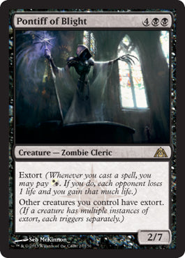 Pontiff of Blight (Dragon's Maze) Light Play Foil