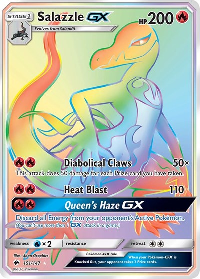 Salazzle GX (Secret) (SM - Burning Shadows) Medium Play Holofoil