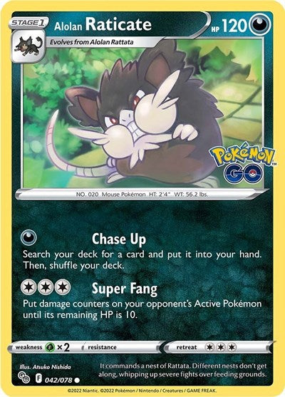 Alolan Raticate (Pokemon GO) Medium Play Reverse Holofoil