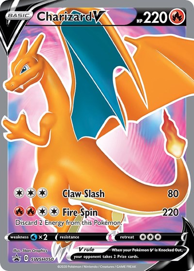 Charizard V - SWSH050 (SWSH: Sword & Shield Promo Cards) Light Play Holofoil