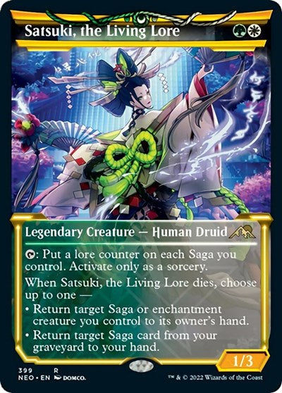 Satsuki, the Living Lore (Showcase) (Kamigawa: Neon Dynasty) Light Play Foil