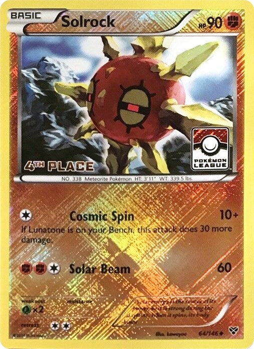 Solrock - 64/146 (Pokemon League) [4th Place] [PR - 064]