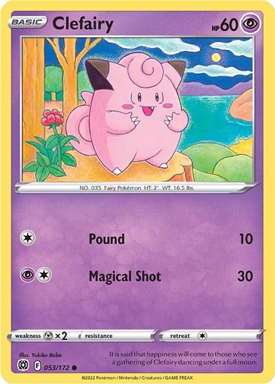 Clefairy (SWSH09: Brilliant Stars) Light Play Reverse Holofoil