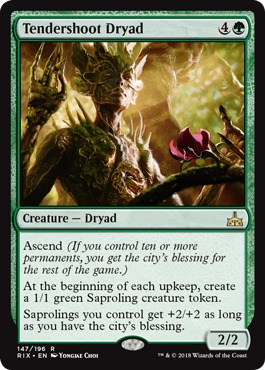 Tendershoot Dryad (Rivals of Ixalan) Light Play