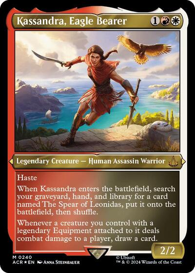 Kassandra, Eagle Bearer (Foil Etched) (Universes Beyond: Assassin's Creed) Light Play Foil