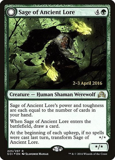 Sage of Ancient Lore (Promos: Prerelease Cards) Light Play Foil