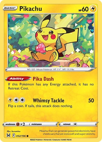 Pikachu (SWSH11: Lost Origin) Light Play