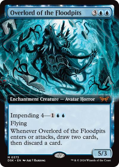 Overlord of the Floodpits (Extended Art) (Duskmourn: House of Horror) Light Play Foil