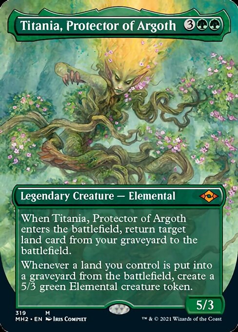 Titania, Protector of Argoth (Borderless) (Modern Horizons 2) Light Play Foil