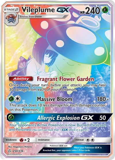 Vileplume GX (Secret) (SM - Cosmic Eclipse) Light Play Holofoil