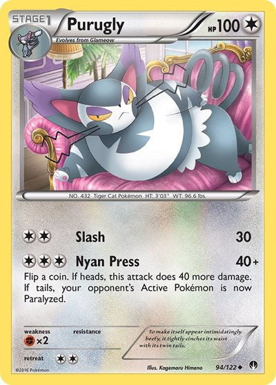 Purugly (XY - BREAKpoint) Medium Play Reverse Holofoil