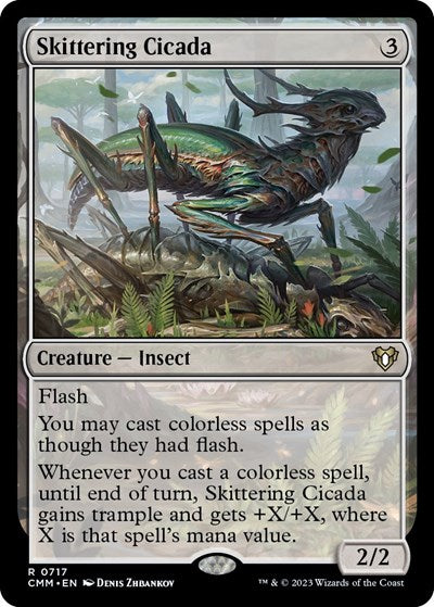 Skittering Cicada (Commander Masters) Light Play